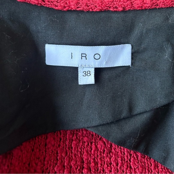 IRO Shavani open jacket dark red tweed boucle Size 38 Size 4 - Picture 4 of 9